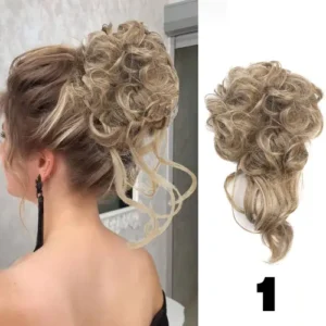 Sentetik Yoğun Saçlı Kuyruklu Lastikli Toka